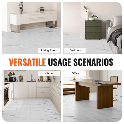 VEVOR Self Adhesive Vinyl Floor Tiles 390 x 23.6 inch, 1.5mm Thick Peel & Stick,