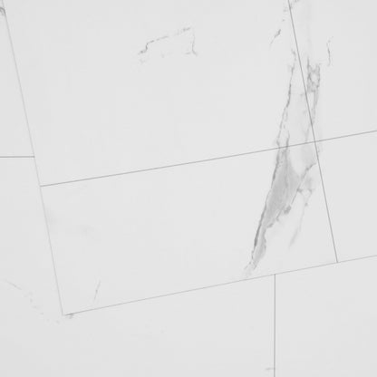 White Marble Self-Adhesive Vinyl Floor Tiles, 9.9m x 0.6m, 1.5mm Thick