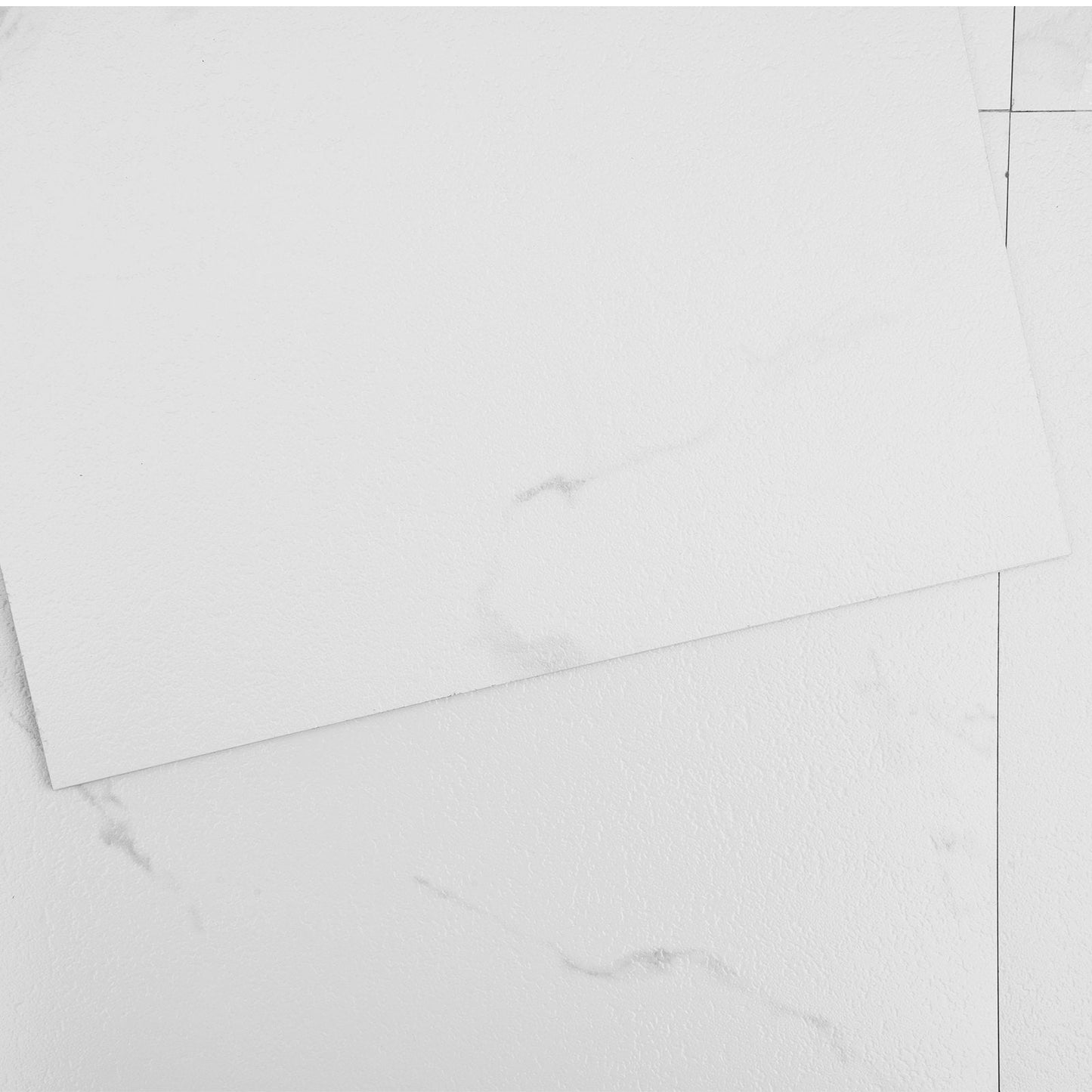 Self-Adhesive Vinyl Floor Tiles, White Marble, 50 Tiles, 0.3m x 0.3m, 1.5mm Thick