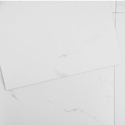 Self-Adhesive Vinyl Floor Tiles, White Marble, 50 Tiles, 0.3m x 0.3m, 1.5mm Thick