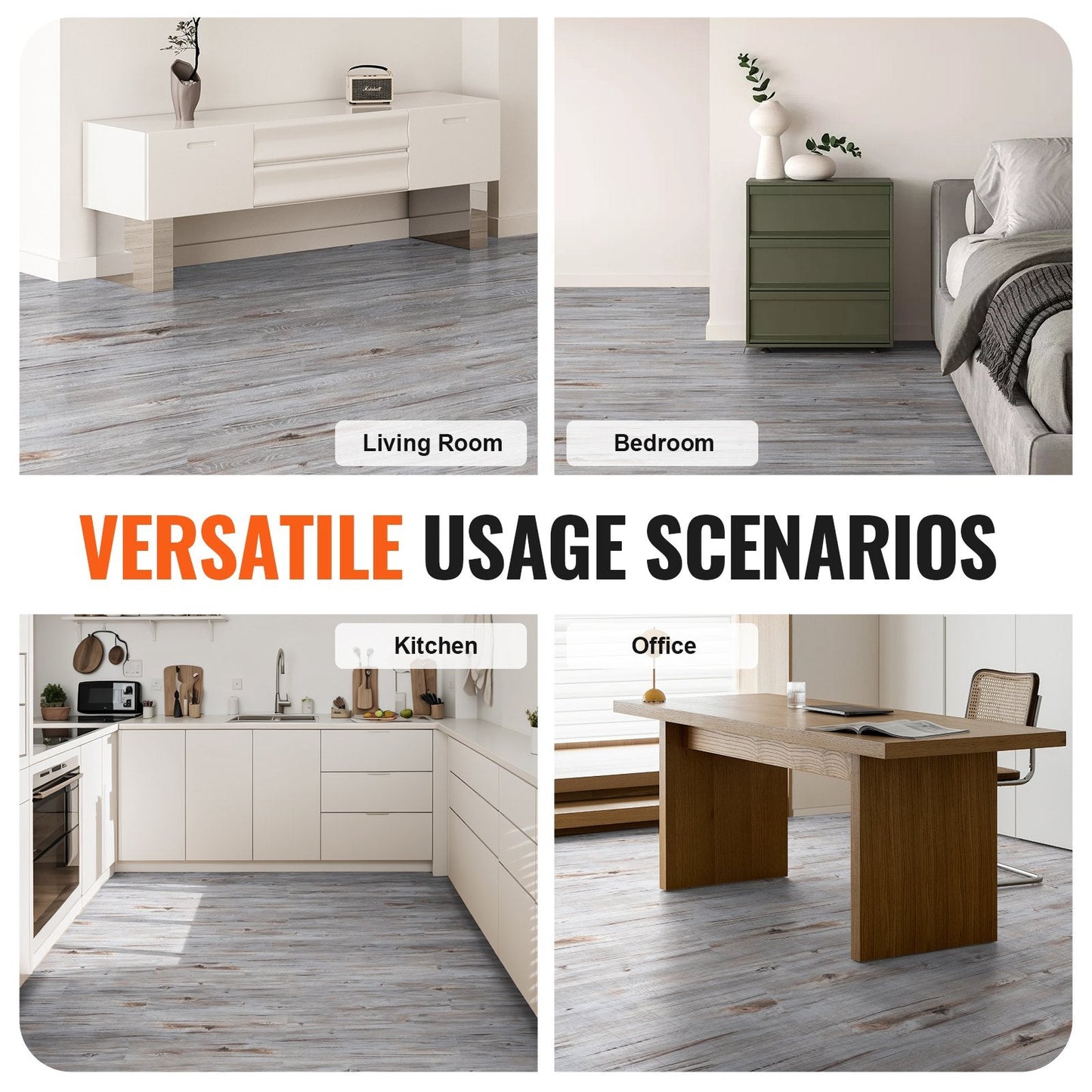 Vintage Wood Grain Self-Adhesive Vinyl Floor Tiles, 36 Pieces, 0.62mm Thick