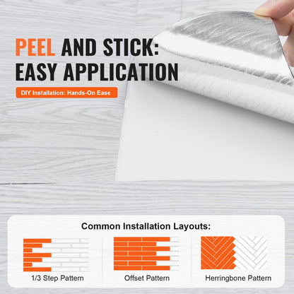 VEVOR Self Adhesive Vinyl Floor Tiles 390 x 23.6 inch, 1.5mm Thick Peel & Stick,