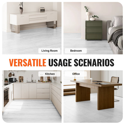 VEVOR Self Adhesive Vinyl Floor Tiles 390 x 23.6 inch, 1.5mm Thick Peel & Stick,