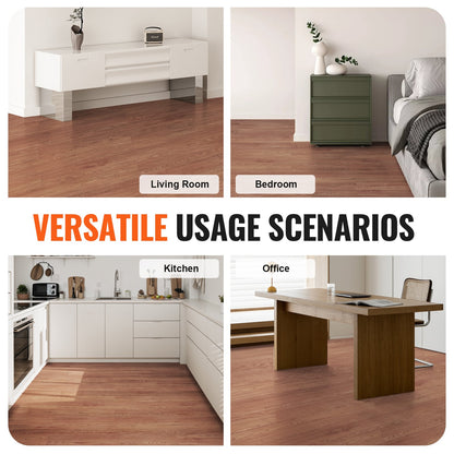 VEVOR Self Adhesive Vinyl Floor Tiles 36 x 6 inch, 36 Tiles 2.5mm Thick Peel & Stick,