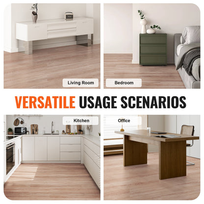 VEVOR Self Adhesive Vinyl Floor Tiles 36 x 6 inch, 36 Tiles 2.5mm Thick Peel & Stick,