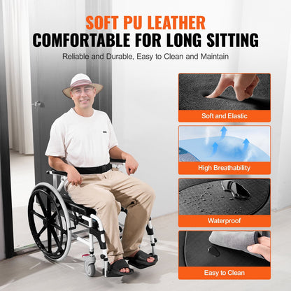 Aluminum Alloy Shower Commode Wheelchair for Disabled, 136 kg Capacity
