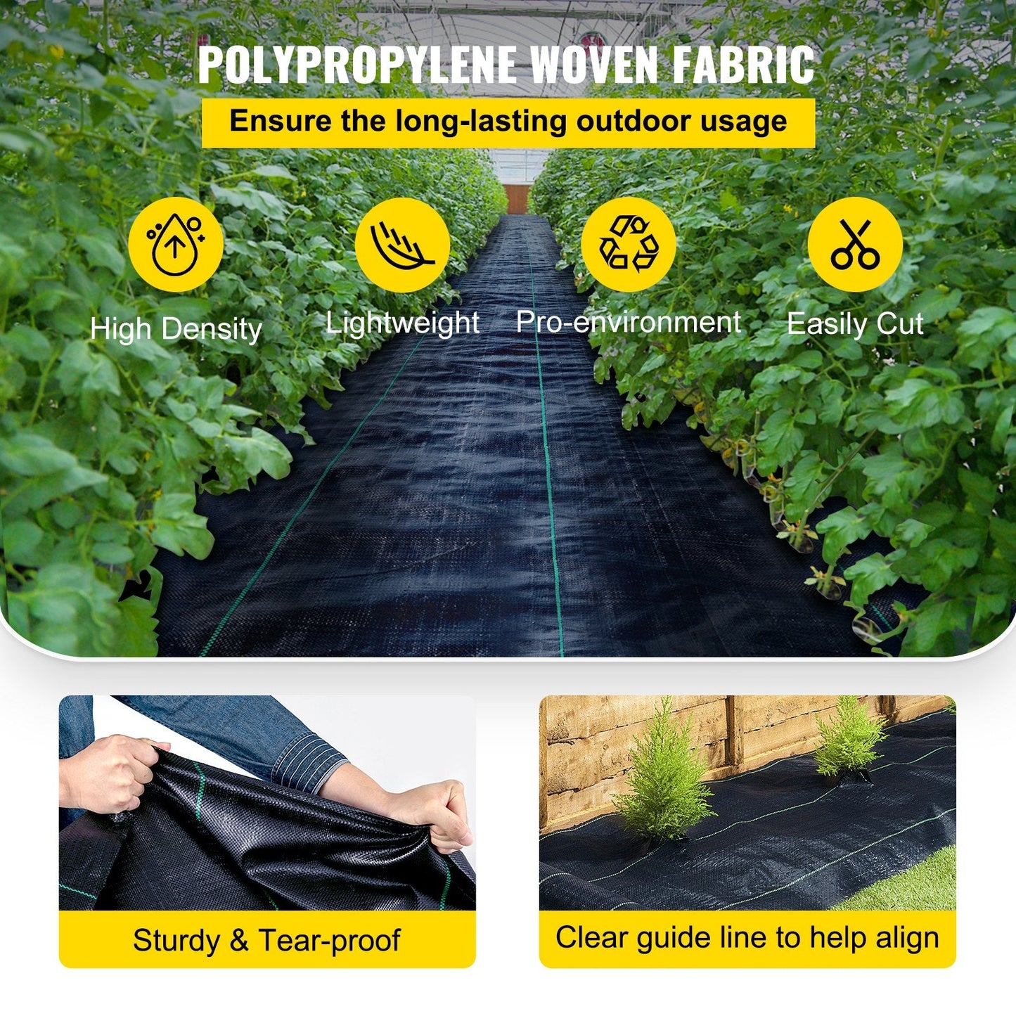 Durable 1.8 x 76m Landscape Fabric for Easy Garden Installation