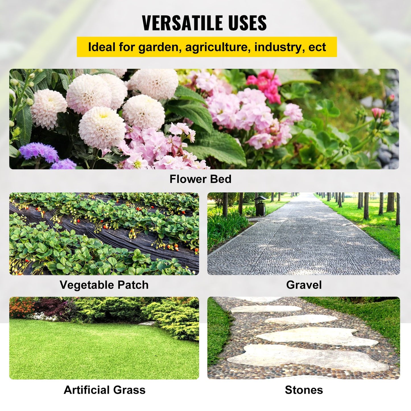 VEVOR 6FTx300FT Premium Weed Barrier Fabric Heavy Duty 3.2OZ, Woven Weed Control