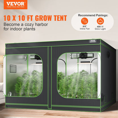 Large Hydroponic Grow Tent 3.05 x 3.05 x 2.03m with Observation Window