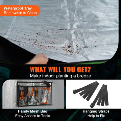 Large Hydroponic Grow Tent 3.05 x 3.05 x 2.03m with Observation Window