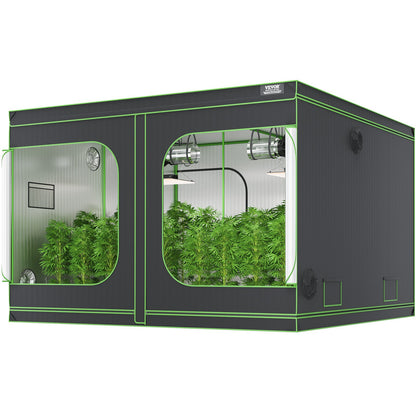 VEVOR 10x10 Grow Tent, 305 x 305 x 203 cm, High Reflective 600D Mylar Hydroponic