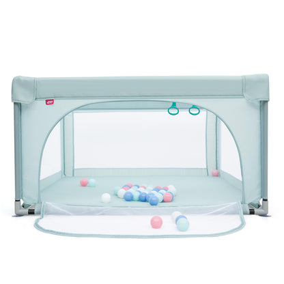 Baby Playpen Safety Activity Fence with 50 Ocean Balls for Toddlers-Blue