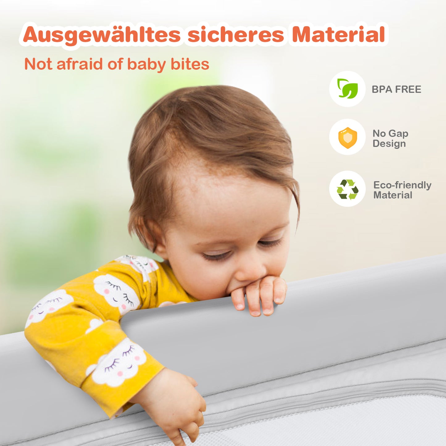 Baby Playpen Safety Activity Fence with 50 Ocean Balls for Toddlers-Grey