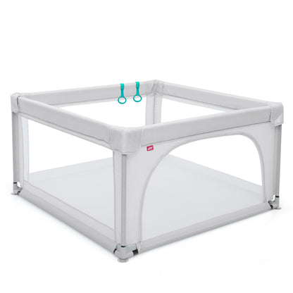 Baby Playpen Safety Activity Fence with 50 Ocean Balls for Toddlers-Grey