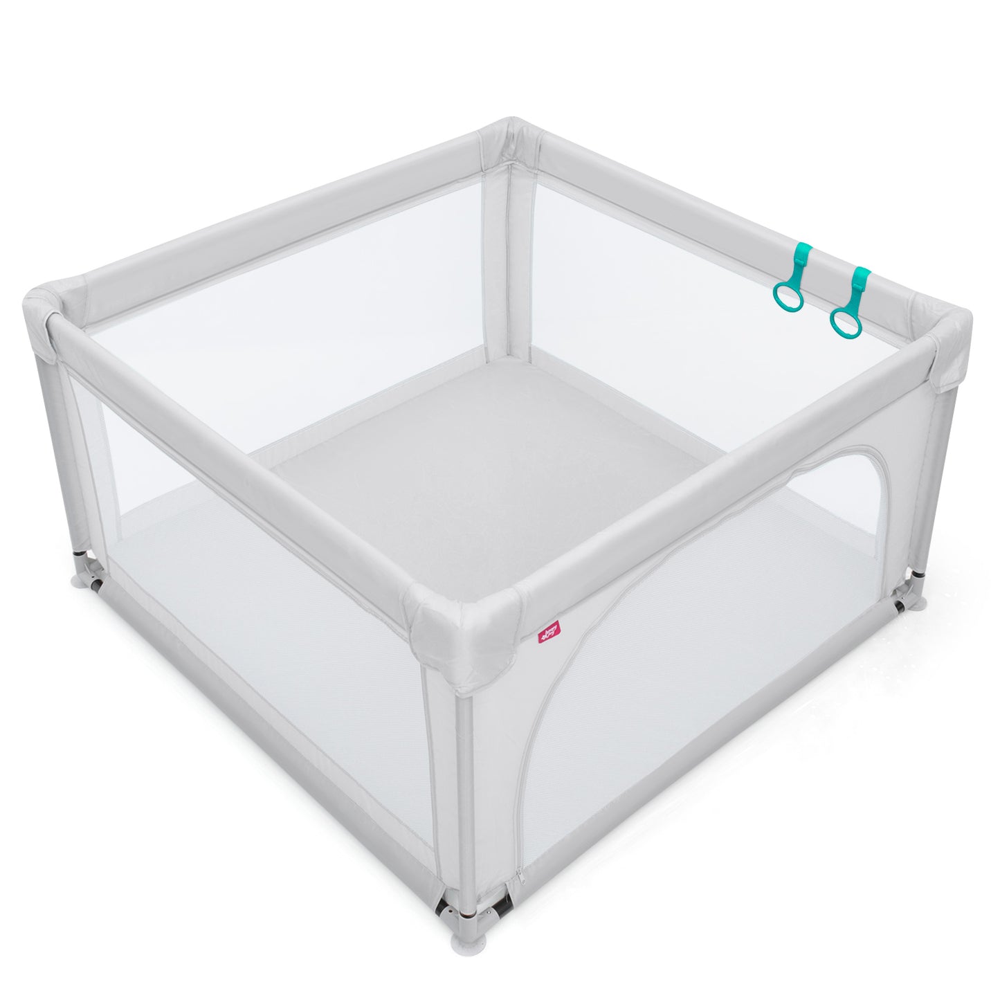 Baby Playpen Safety Activity Fence with 50 Ocean Balls for Toddlers-Grey
