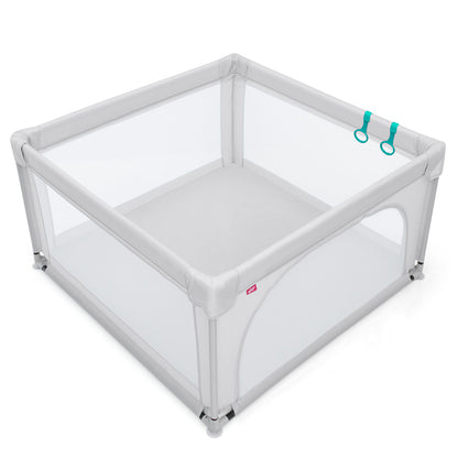Baby Playpen Safety Activity Fence with 50 Ocean Balls for Toddlers-Grey