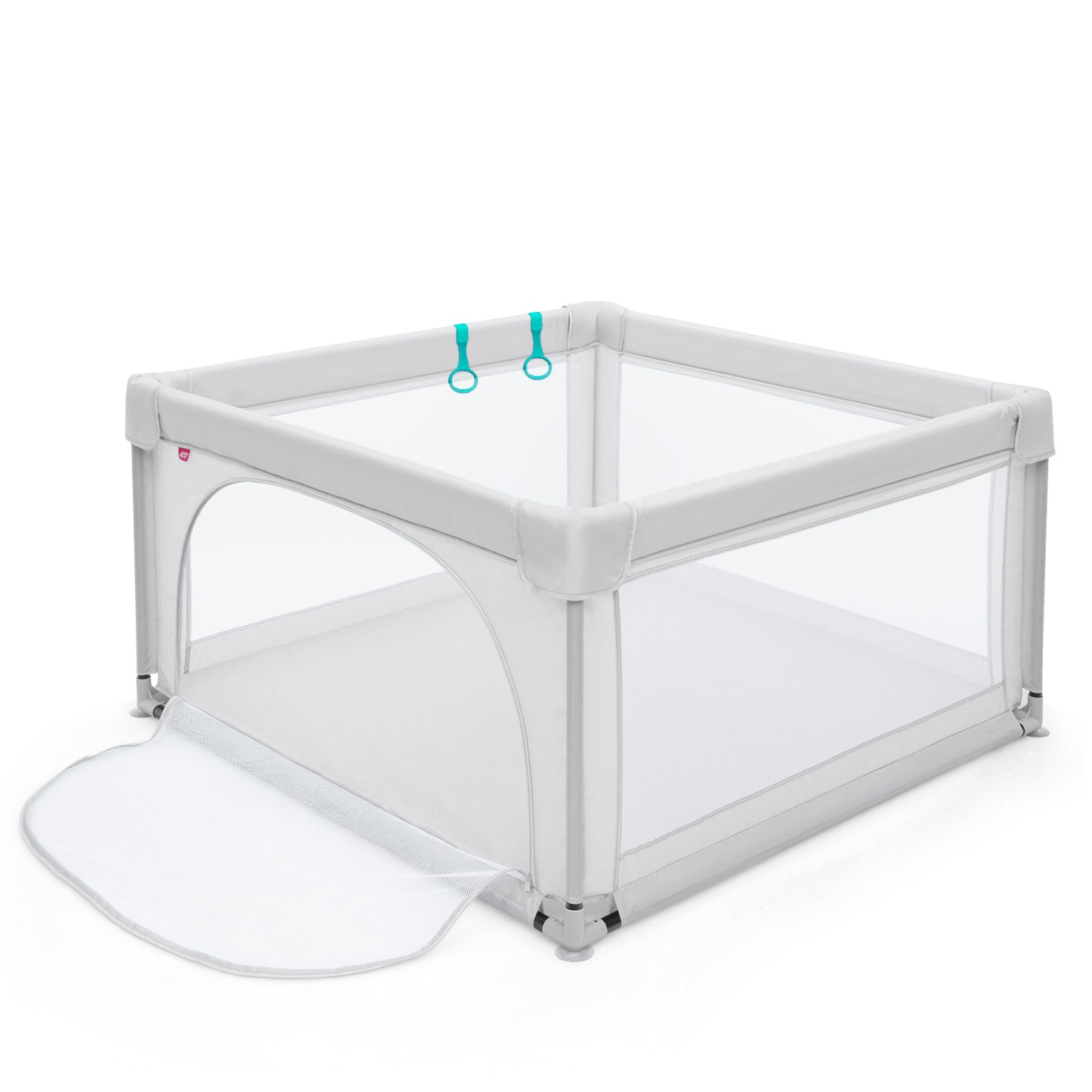 Baby Playpen Safety Activity Fence with 50 Ocean Balls for Toddlers-Grey