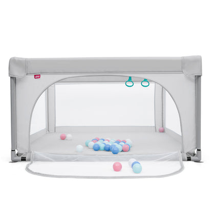 Baby Playpen Safety Activity Fence with 50 Ocean Balls for Toddlers-Grey