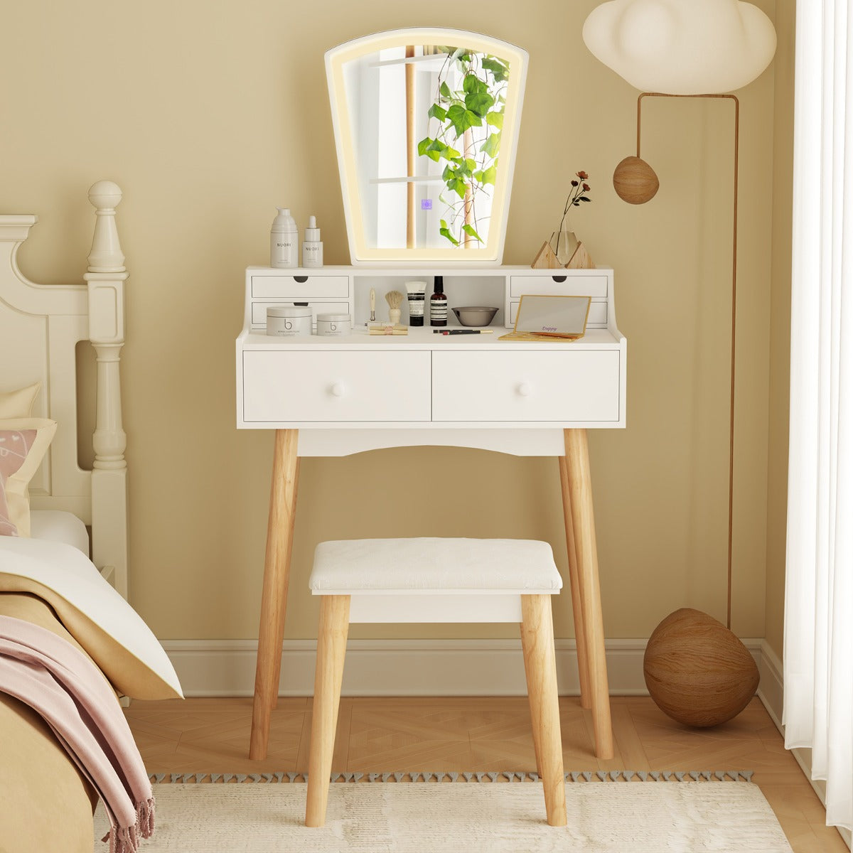 Vanity Makeup Table with 6 Drawers for Bedroom
