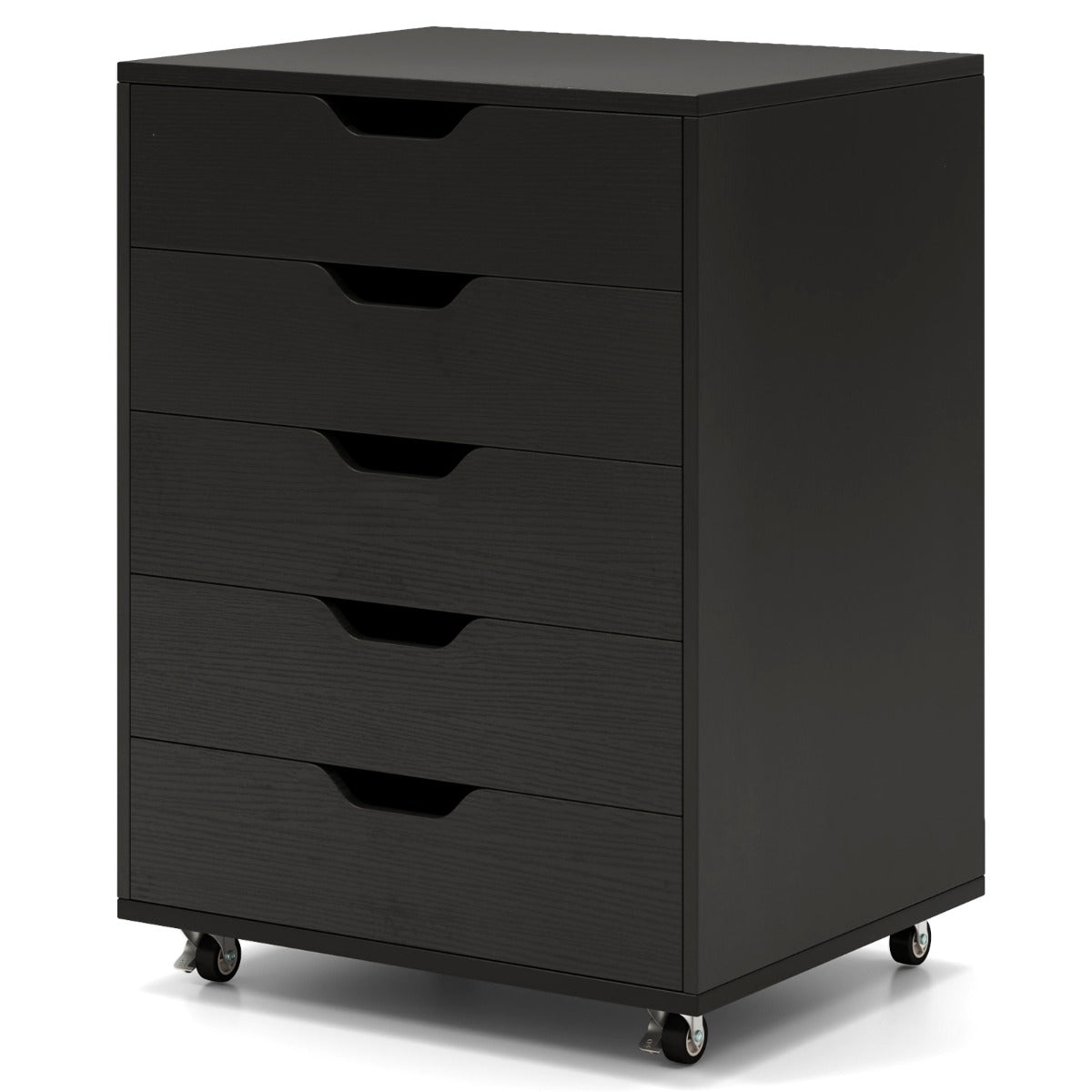 Versatile Storage Cabinet with Wheels for Home Office-Black