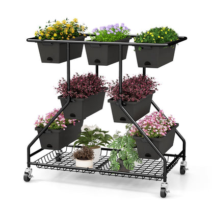 Heavy-duty powder-coated A-frame provides a sturdy foundation for the elevated garden planter