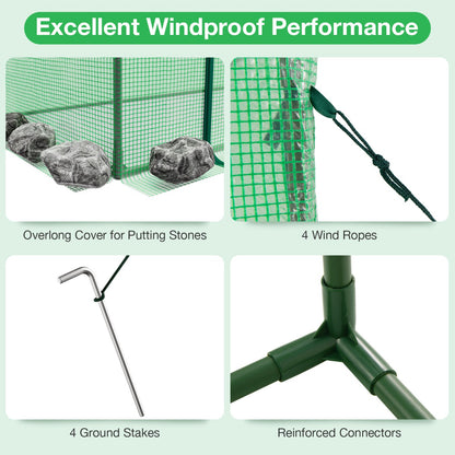 Walk-in Greenhouse with PE Cover and Double-Layer Screen Windows