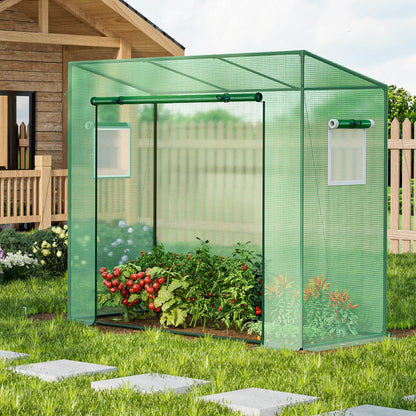 Walk-in Greenhouse with PE Cover and Double-Layer Screen Windows