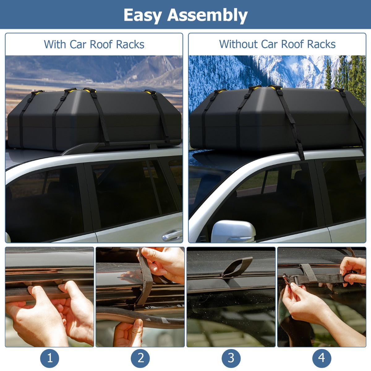 425L 100% Waterproof Roof Top Luggage Bag for All Vehicles-Black