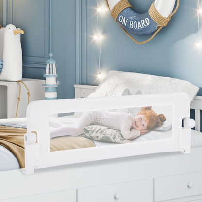 Toddler Bed Rail Cot Guard with Safety Strap-White