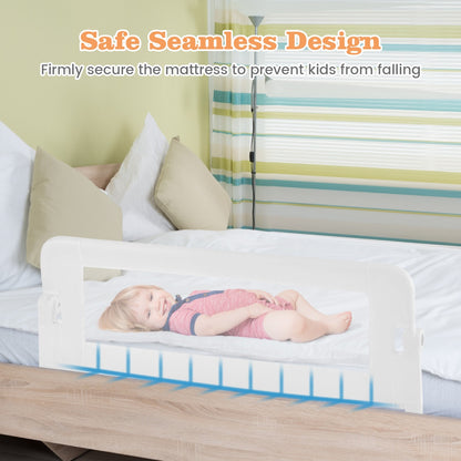Toddler Bed Rail Cot Guard with Safety Strap-White