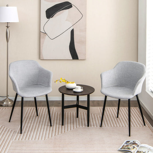 Costway Upholstered Dining Chairs with Ergonomic Backrests for Living Room Dining Room Bedroom-White