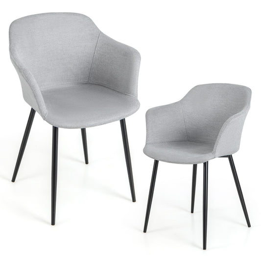 Costway Upholstered Dining Chairs with Ergonomic Backrests for Living Room Dining Room Bedroom-White