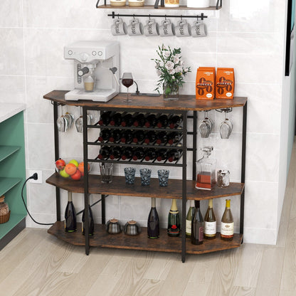 Sturdy wine storage cabinet made with thick boards and heavy-duty metal tubes