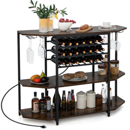Adjustable foot pads keep the floor wine rack stable on uneven surfaces and carpets