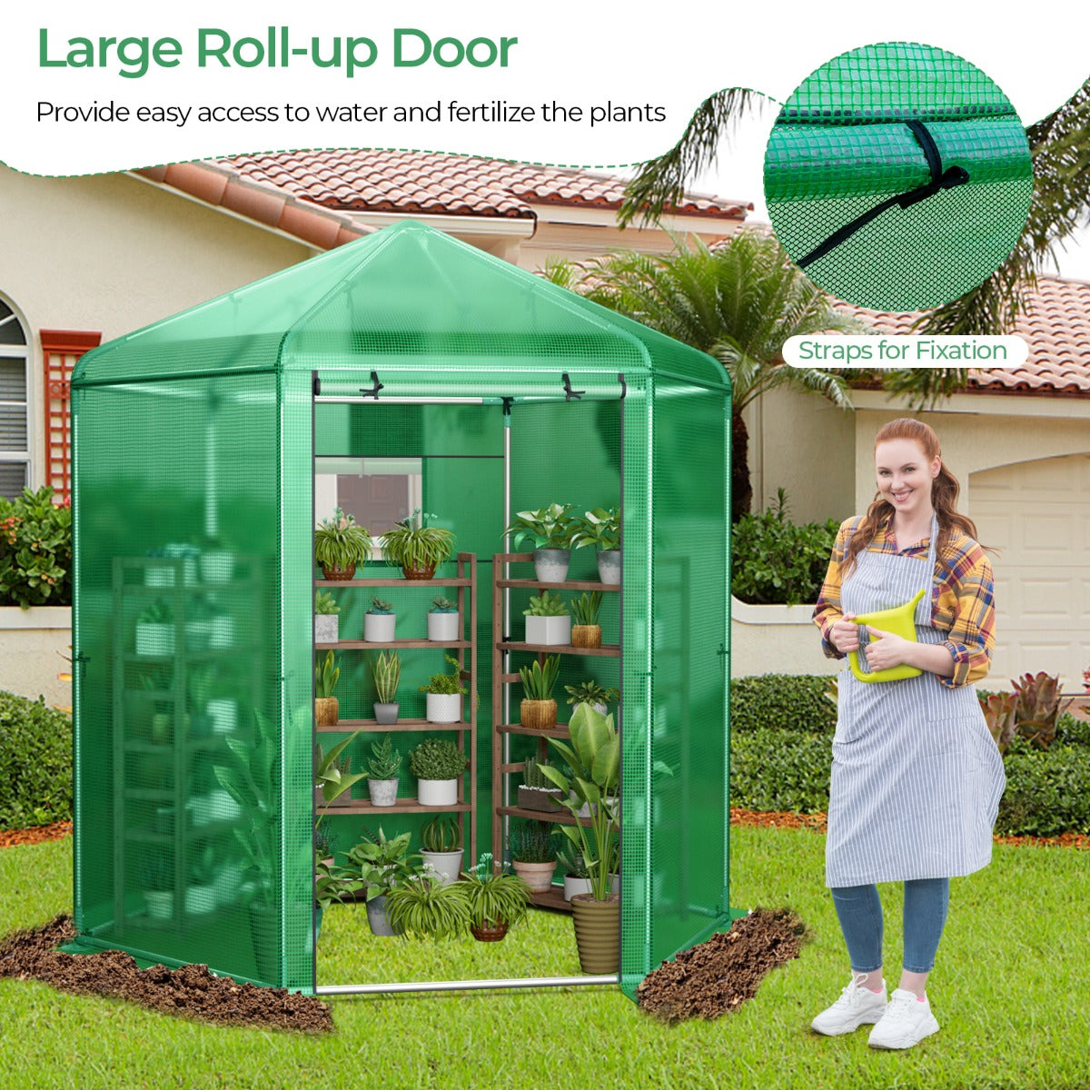 Roll-up mesh window improves ventilation while helping keep unwanted insects and animals away from plants