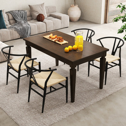 Mid-Century Modern Wishbone Dining Chair Set of 2-Beige
