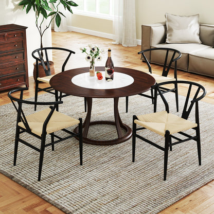 Mid-Century Modern Wishbone Dining Chair Set of 2-Beige