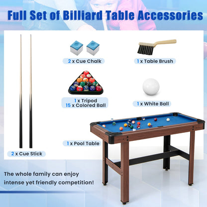 1.2M Wooden Pool Table with Accessories - Compact and Stable Design