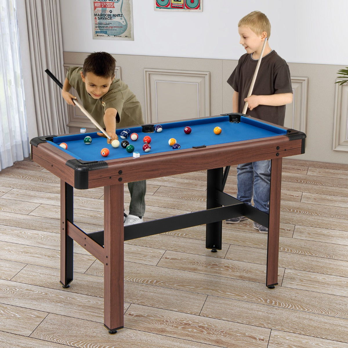 1.2M Wooden Pool Table with Accessories - Compact and Stable Design