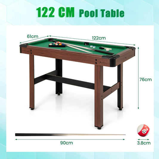 1.2M Wooden Billiard Table with Accessories - Compact and Stable Design