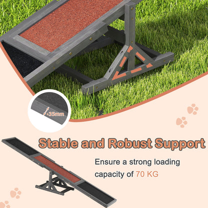 Wooden Dog Agility Seesaw Dog Exercise and Play Set-Grey