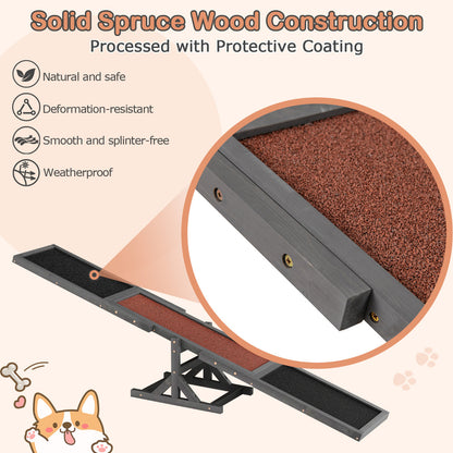 Wooden Dog Agility Seesaw Dog Exercise and Play Set-Grey