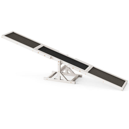 Wooden Dog Agility Seesaw Dog Exercise and Play Set-White