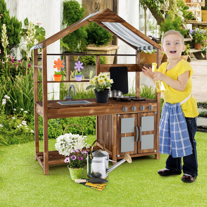 Pretend Kitchen Playset with Storage for Boys and Girls 3+ Years Old