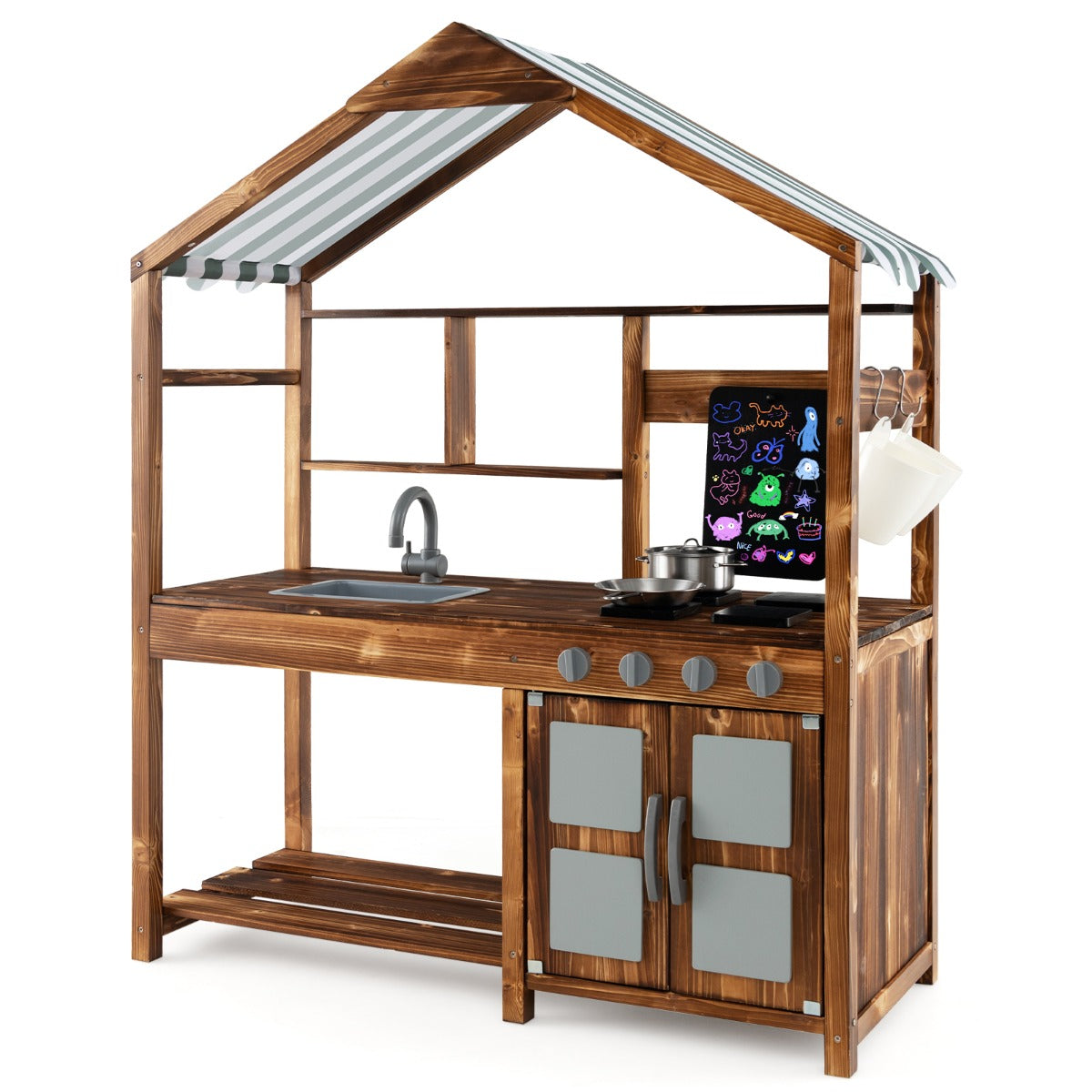 Pretend Kitchen Playset with Storage for Boys and Girls 3+ Years Old