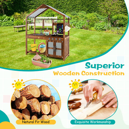 Pretend Kitchen Playset with Storage for Boys and Girls 3+ Years Old