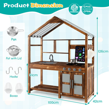 Pretend Kitchen Playset with Storage for Boys and Girls 3+ Years Old