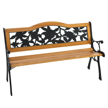 122 cm patio bench provides comfortable seating for up to three people in gardens, porches, and backyards
