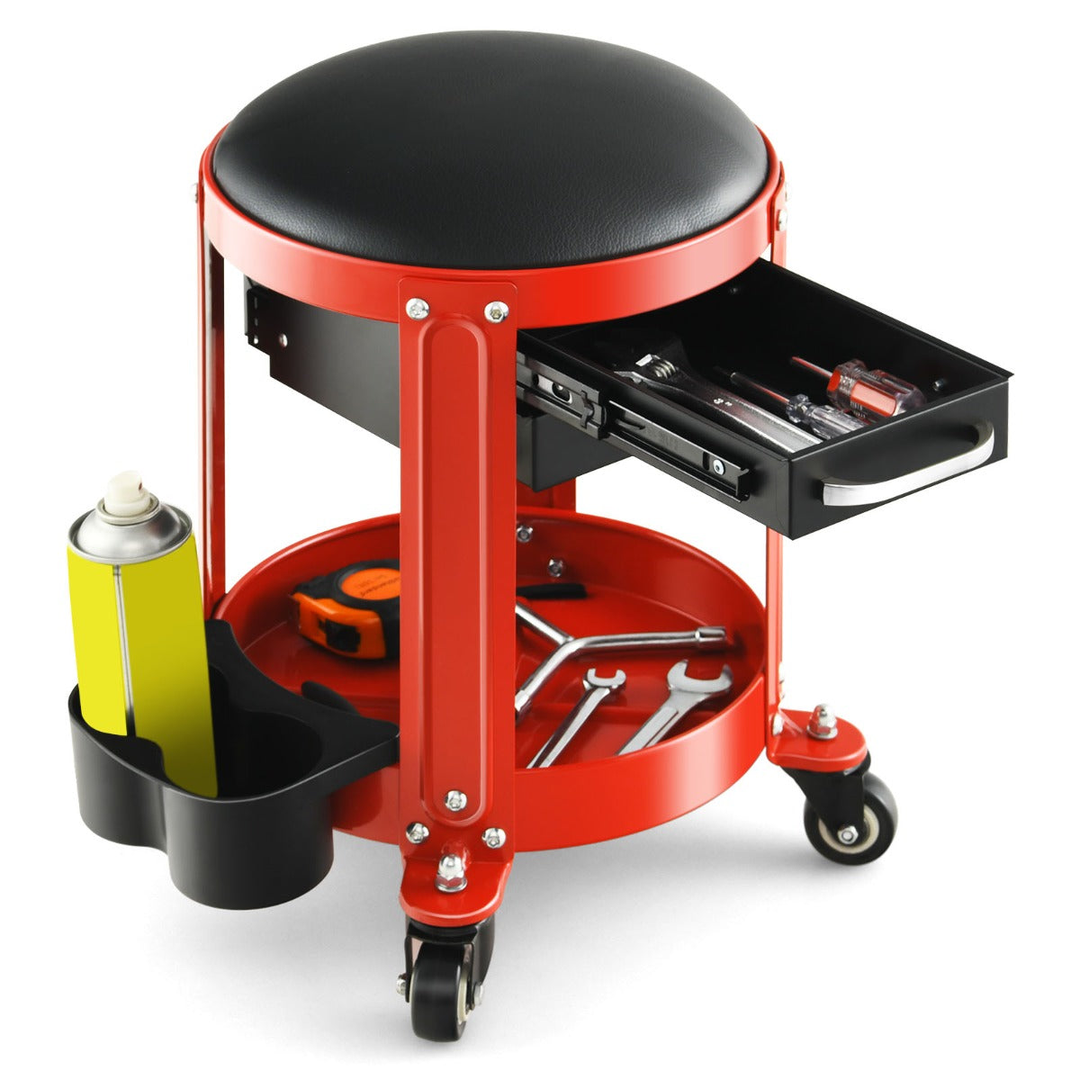 Workshop Creeper Seat with Removable Padded Seat and 4 Universal Casters