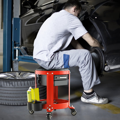 Workshop Creeper Seat with Removable Padded Seat and 4 Universal Casters